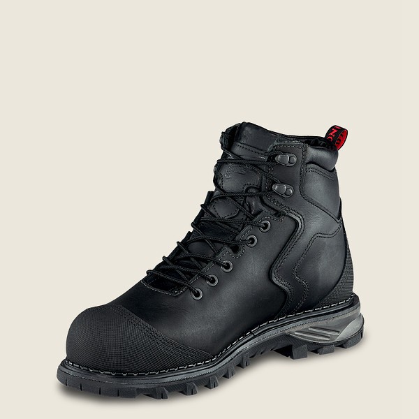 Red Wing Safety Boots Black - Mens Burnside - 6-inch Waterproof Toe - 2463-DFILH